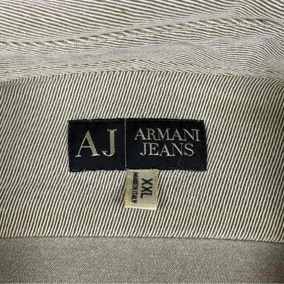 Vintage Armani Jeans Gray Long Sleeve Button Up Shirt Men size XXL Casual 90s - Picture 4 of 11